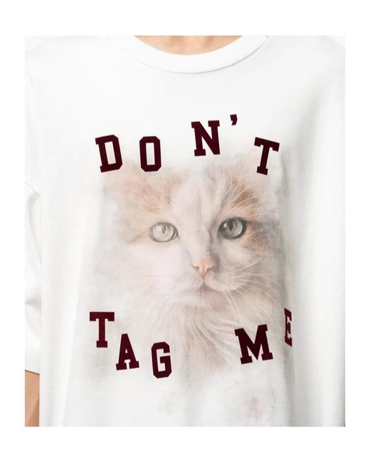 Maison Mihara Yasuhiro White Cat-Printed T-Shirt for men