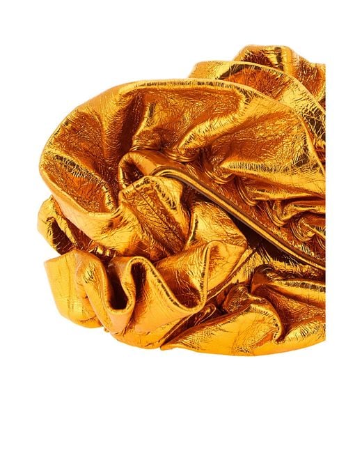 Dries Van Noten Orange Ruffle Clutch Bag
