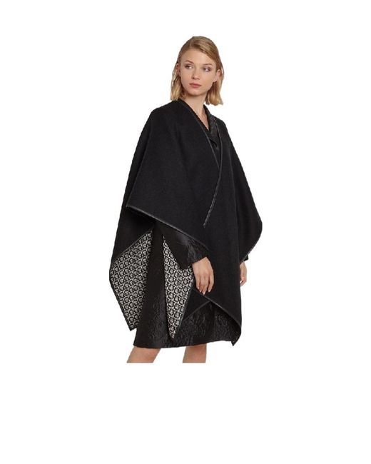 Ferragamo Black Ferragamo Gancini Reversible Knitted Cape