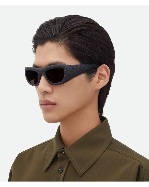 Bottega Veneta Multicolor Intrecciato Rectangular Sunglasses