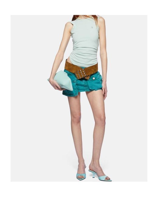 The Attico Blue The Fay Mini Skirt