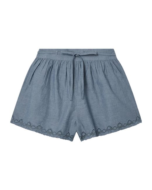 Ulla Johnson Blue Elowen Drawstring Shorts