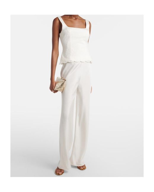 Posse White Embroidered Tulle Top