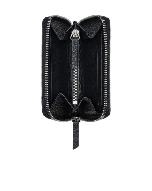 Maison Margiela Black Four Stitches Zip Wallet Small