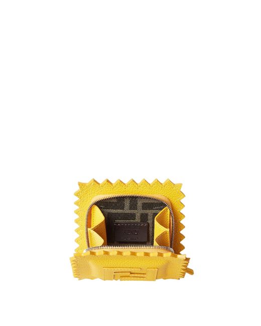 Fendi Yellow Raviolo Ff Motif Charm for men