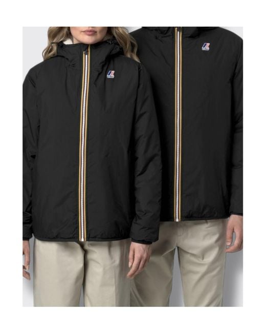 K-Way Black Levrai 4.0 Claude Hooded Jacket for men
