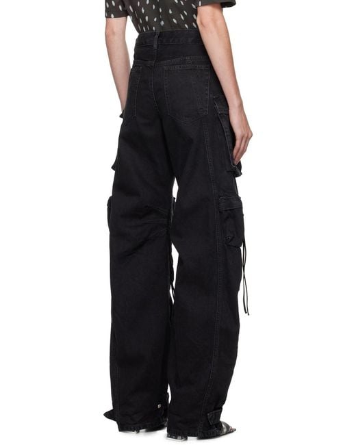 The Attico Blue The Fern Wide-Leg Cargo Jeans