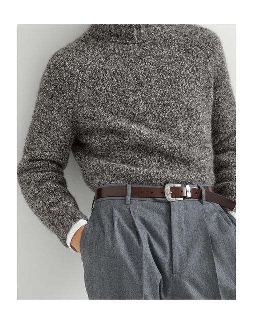 Brunello Cucinelli Gray Roll Neck Long-Sleeved Jumper for men