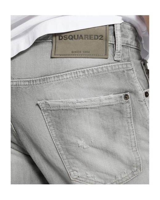 DSquared² Gray Brushed Wash 642 Distressed Jeans for men