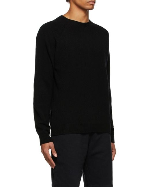Sunspel Black Crew-Neck Sweater for men