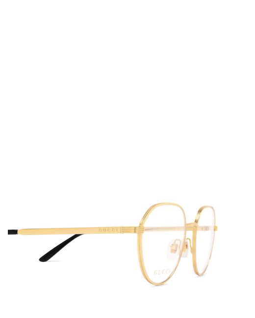 Gucci White Eyewear Panthos Frame Glasses for men