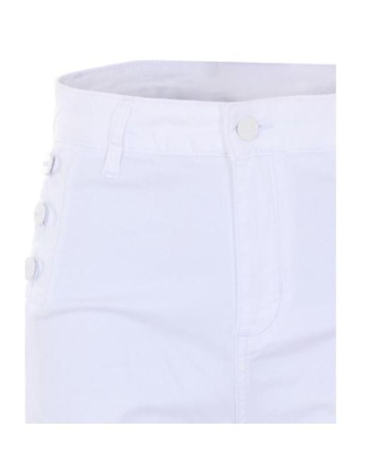 Liu Jo White Button-Detail Flared Jeans