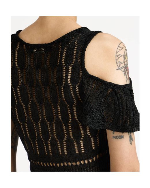 J.W. Anderson Black Jw Anderson Open Knit Cutout Knitted Dress