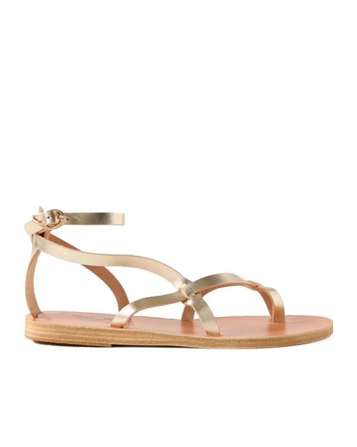 Ancient Greek Sandals Metallic Round-Toe Flat Sandals