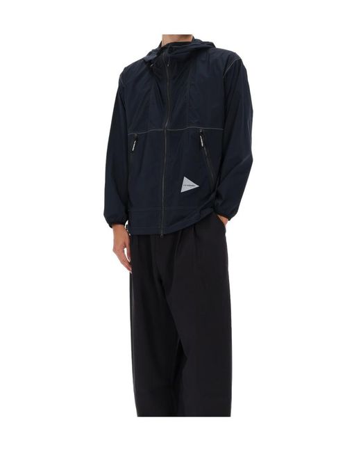 And Wander Blue Pertex Wind Jacket for men