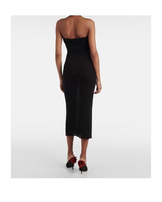 Magda Butrym Black Satin Midi Dress