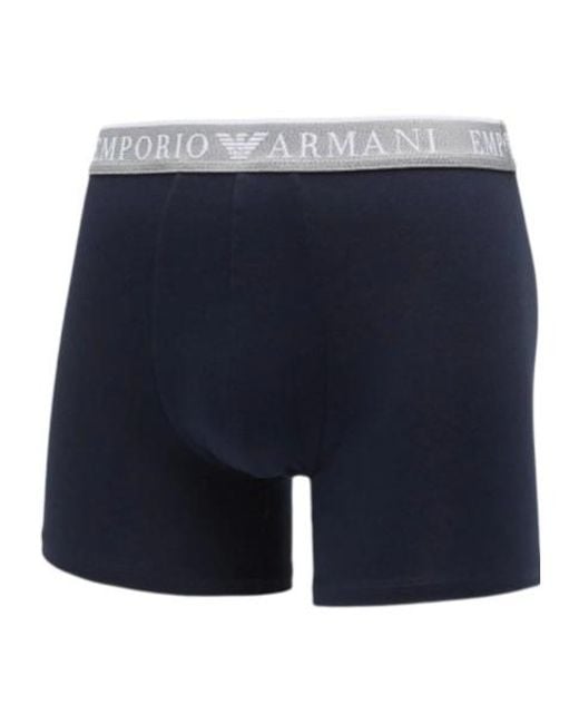 Emporio Armani Blue Logo-Waistband Boxers (Set Of Two) for men