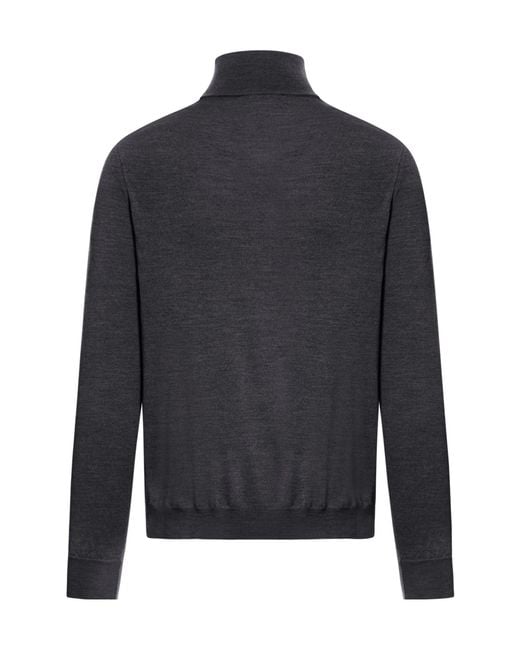 Zanone Blue Zip Roll-Neck Sweater for men