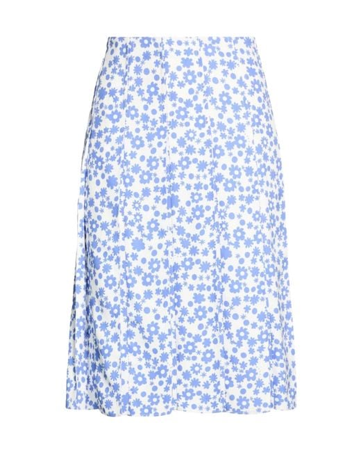 Marni Blue Floral Print Pleated Skirt