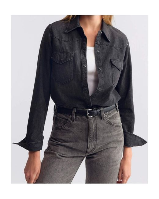 Nili Lotan Black Long-Sleeve Button-Up Shirt