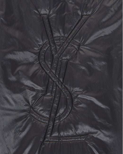 Saint Laurent Gray Saint Logo Embossed Drawstring Jacket for men