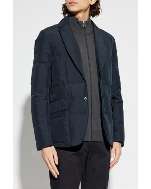 Paul Smith Blue Quilted Down Technical Blazer for men