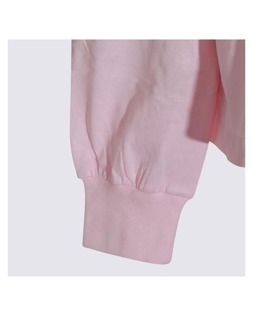 Ganni Pink Graphic Print Sweatshirt