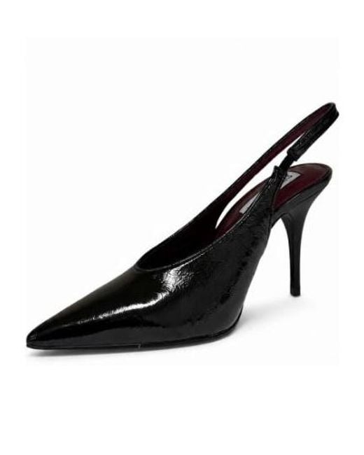 Steve Madden Black Pointed-Toe High-Heeled Sandals