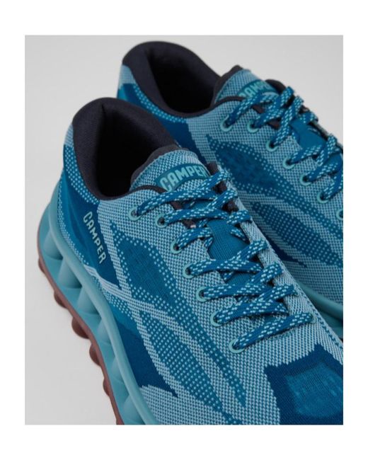 Camper Blue Round-Toe Sneakers for men