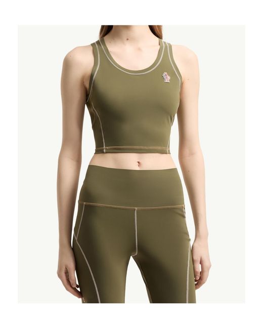 Moncler Green Grenoble Polartec Crop Performance Top