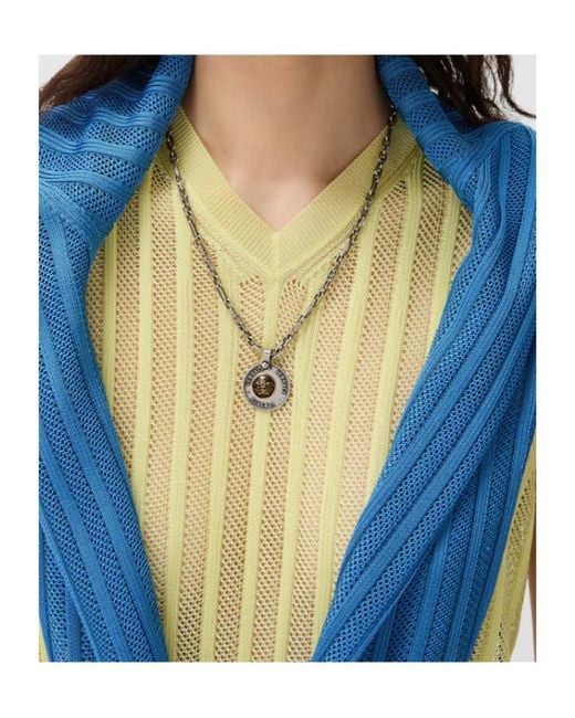 Versace White Medallion Pendant Necklace for men