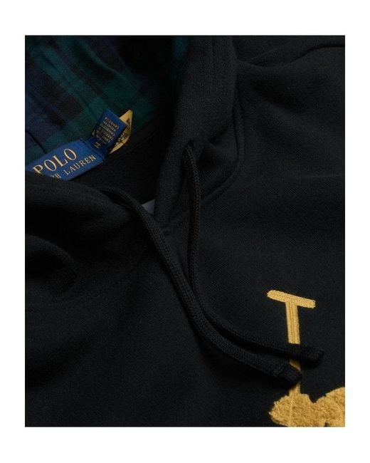 Polo Ralph Lauren Black The Rl Fleece Big Pony Hoodie for men