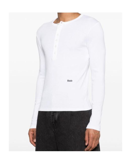 Rhude White Long-Sleeved T-Shirt for men