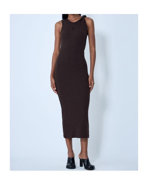 J.W. Anderson Red Jw Anderson Twisted Strap Ribbed Sleeveless Dress