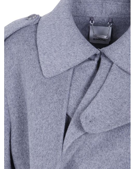 Jonathan Simkhai Blue 'Rumi' Belted Long Coat