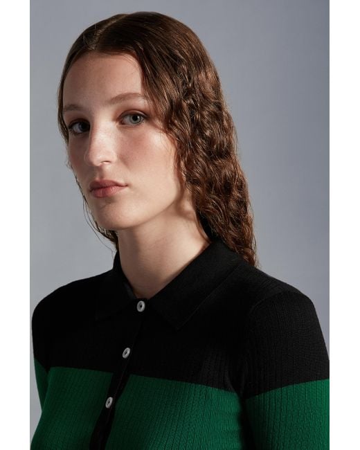 Moncler Green Wool Polo Shirt