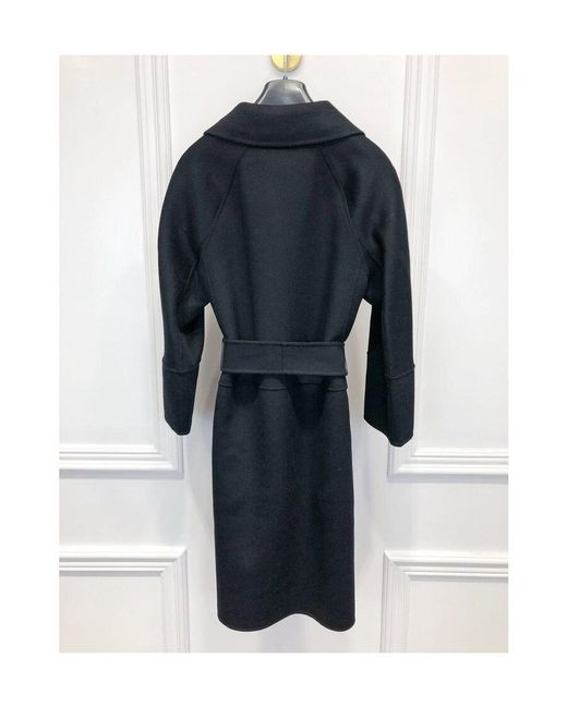 Max Mara Black 'S Arona Belted Long-Sleeved Coat
