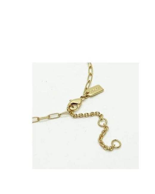 COACH White Heart Pendant Chain Necklace