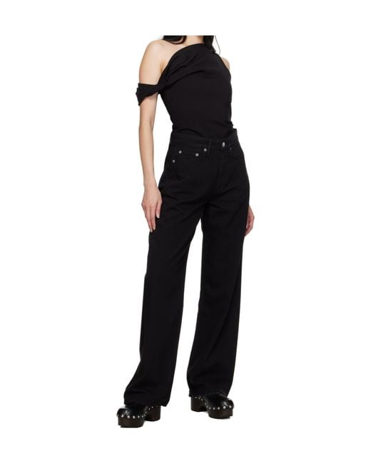 Rag & Bone Black Logo Patch Straight-Leg Jeans