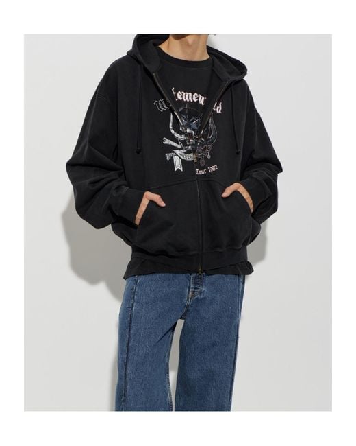 Vetements Blue Crew Neck Long-Sleeved T-Shirt for men