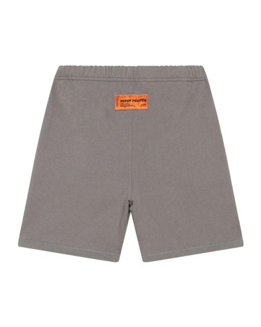 Heron Preston Gray Logo Printed Shorts for men