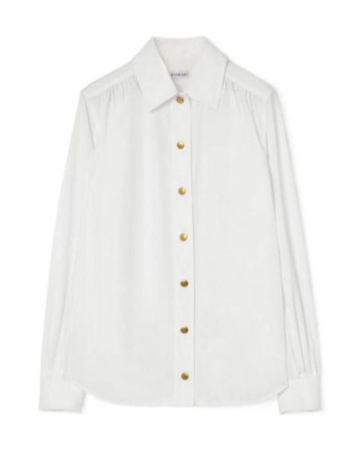 Burberry White Cotton Poplin Blouse
