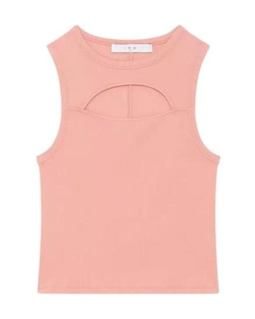 IRO Pink Pina Cut-Out Tank Top