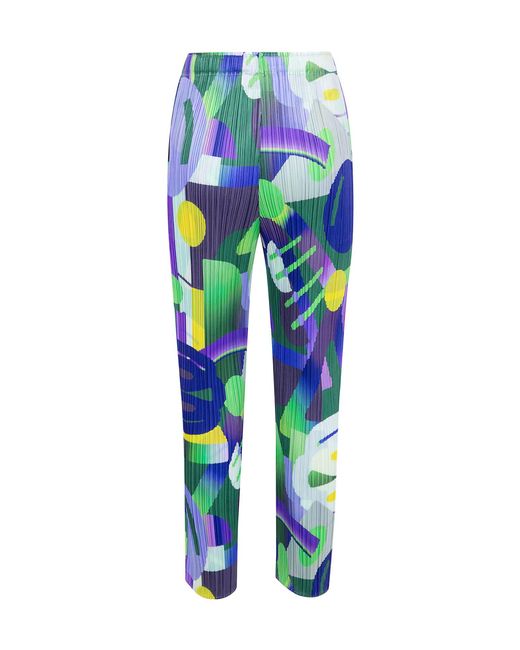Pleats Please Issey Miyake Blue Pleated Trousers