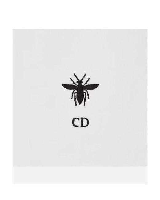 Dior White Bee Embroidery Shirt