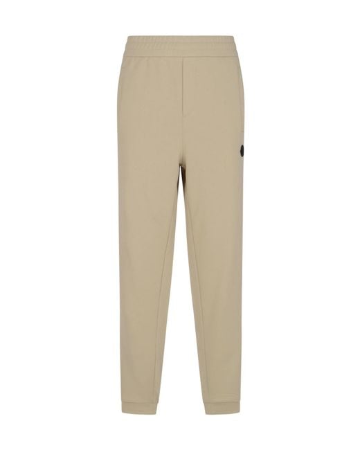 Moncler Natural Logo Detailed High-Waist Trousers for men