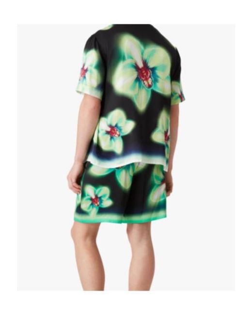 Casablanca Green Orchid Glitch Printed Shirt for men
