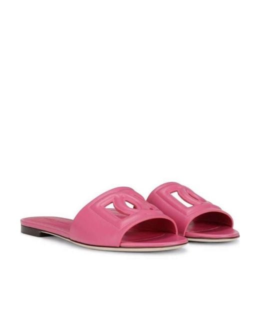 Dolce & Gabbana Pink Dg Logo Slides