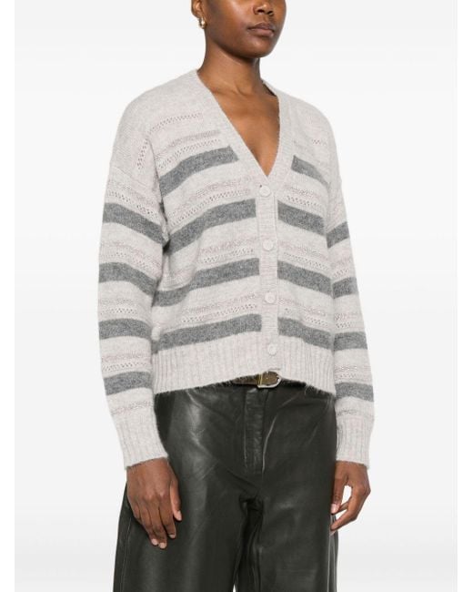 Twinset Gray Striped Cardigan