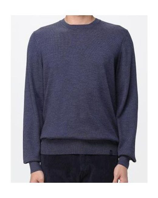 Fay Blue Round-Neck Jumper for men